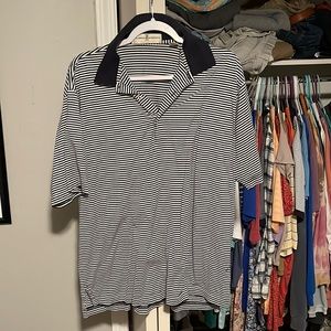 Vintage fairway greens navy and white striped polo